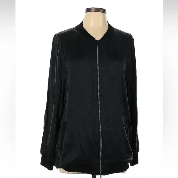 Yummie By Heather Thompson Black 100% Silk Women's Jacket Size L Large NWT $198 - Picture 7 of 9